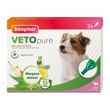 Beaphar VetoPure Spot On Dog έως 15kg Αμπούλες 3τμχ Αντιπαρασιτικές