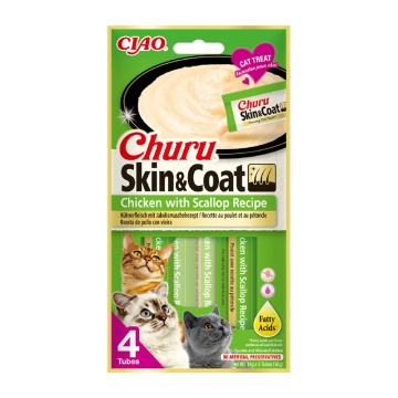 INABA CHURU CAT SKIN & COAT ΚΡΕΜΩΔΗΣ ΛΙΧΟΥΔΙΑ ΜΕ ΚΟΤΟΠΟΥΛΟ & ΧΤΕΝΙΑ 56GR