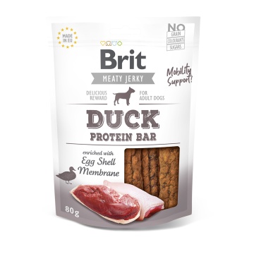 BRIT DOG SNACK JERKY DUCK PROTEIN BAR 80GR