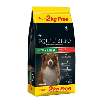 EQUILIBRIO ADULT MEDIUM BREED 12KG + 2KG ΔΩΡΟ