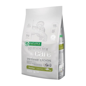 NATURE'S PROTECTION WHITE DOG WHITE FISH GRAIN FREE JUNIOR MINI 10KG