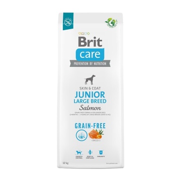 BRIT CARE GRAIN FREE DOG JUNIOR LARGE SALMON 12KG