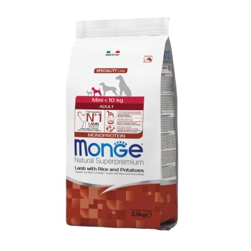 MONGE ADULT MINI LAMB, RICE & POTATOES MONOPROTEIN 2.5KG
