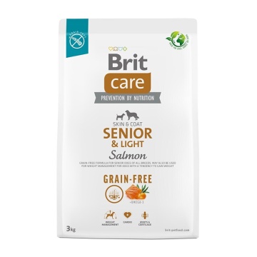 BRIT CARE GRAIN FREE DOG SENIOR & LIGHT SALMON 3KG
