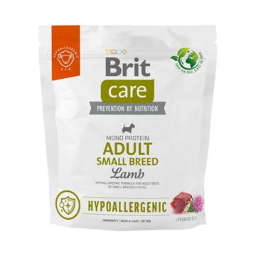 BRIT CARE HYPOALLERGENIC DOG ADULT SMALL LAMB & RICE 1KG