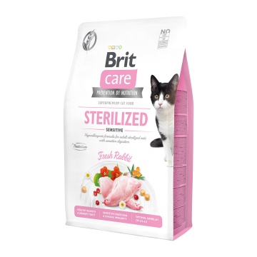 BRIT CARE CAT STERILISED SENSITIVE RABBIT GRAIN FREE 7KG