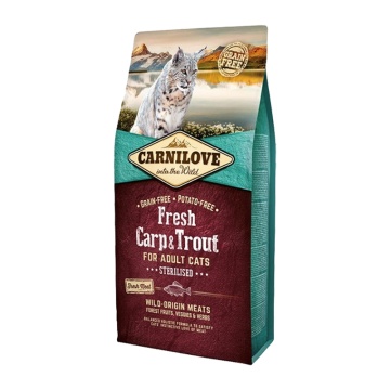 CARNILOVE ADULT CATS CARP & TROUT 2KG - STERILIZED