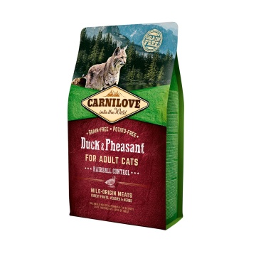 CARNILOVE ADULT CATS DUCK & PHEASANT 2KG - HAIRBALL CONTROL