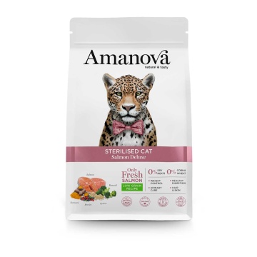 AMANOVA STERILISED CAT SALMON DELUXE 1.5KG LOW GRAIN