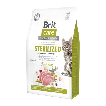 BRIT CARE CAT STERILISED IMMUNITY SUPPORT PORK GRAIN FREE 2KG