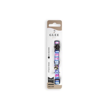 GLEE ΚΟΛΑΡΟ - ΠΕΡΙΛΑΙΜΙΟ ΓΑΤΑΣ ΜΕ ΚΟΥΔΟΥΝΑΚΙ MULTICOLOR WHITE-BLUE 1X30CM