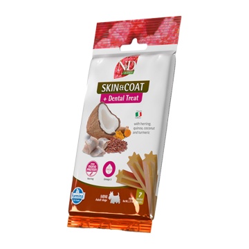 N&D TREATS QUINOA GRAIN FREE ADULT MINI SKIN & COAT HERRING 60GR