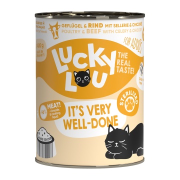 LUCKY LOU LIFESTAGE ADULT STERILIZED ΠΟΥΛΕΡΙΚΑ & ΒΟΔΙΝΟ 400GR
