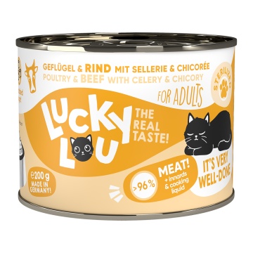 LUCKY LOU LIFESTAGE ADULT STERILIZED ΠΟΥΛΕΡΙΚΑ & ΒΟΔΙΝΟ 200GR