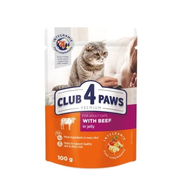 CLUB 4 PAWS ADULT BEEF JELLY 100GR