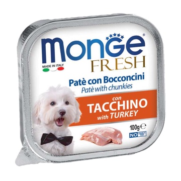 MONGE DOG PATE & CHUNKIES WITH TURKEY 100GR