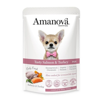 AMANOVA DOG ADULT TASTY SALMON & TURKEY  GRAIN FREE 100G ΦΑΚΕΛΑΚΙ