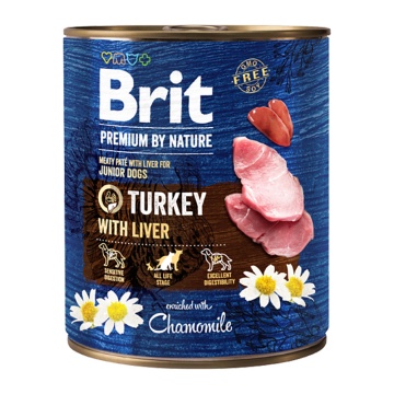 BRIT PREMIUM BY NATURE PUPPY CANS TURKEY WITH LIVER 800GR