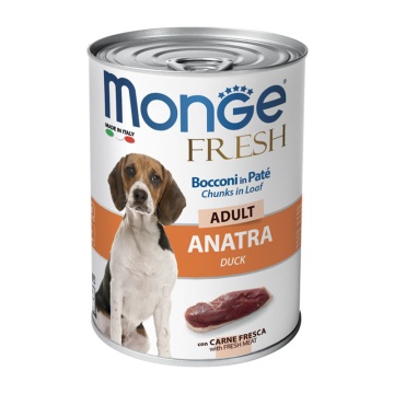 MONGE DOG PATE & CHUNKS ADULT DUCK 400GR
