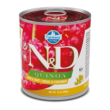 N&D QUINOA GRAIN FREE SKIN & COAT QUAIL 285GR