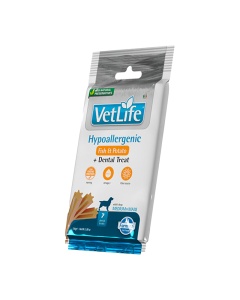 VET LIFE TREATS HYPOALLERGENIC FISH & POTATO ADULT MED/MAXI 110GR